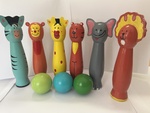 A4: Wooden Animal Bowling Set