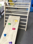 Wooden climbing frame