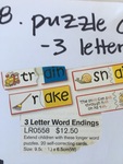 Puzzle cards - 3 letter word endings