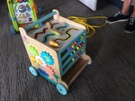 Wooden toddler activity walker