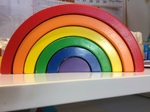 Wooden Rainbow stacker Puzzle 6 pieces