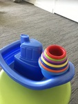 Blue tug boat and stacking cups 