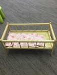 Doll’s simple wooden  cot