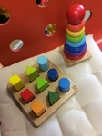 Wooden stacker and sorting toy
