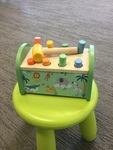 741: Toddler hammering bench with hammer 