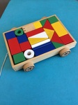 Trolley with coloured blocks