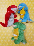 3 DINOSAUR PUPPETS
