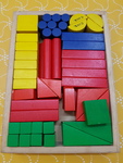 COLOURED BLOCKS IN A BOX