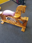 LARGE WOODEN ROCKING HORSE