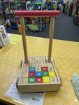 Wooden trolley with blocks