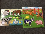 Farm Animal Knob puzzle + Touch & Feel Farm puzzle