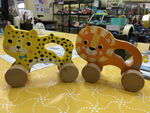 2 Wooden Animal Hand Cars