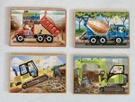 Boxed Set of 4 Jigsaws - Construction Vehicles 