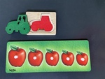Size Sequence Puzzles - Tractors, Apples