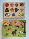 Peg Puzzles - Farm Animals & Geometric Animals 