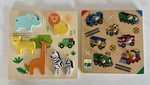 P1 027: Chunky & Knob Puzzles - Safari Animals & Trains 