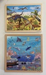 P6 015: Tray Puzzles - Coral Reef & Dinosaurs 