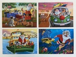 Set of 4 Jigsaws -True Blue Aussie Christmas 