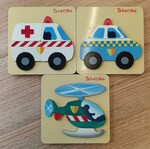 Tuzzles Emergency Vehicles Wooden Puzzles (Set of 3)