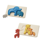 Giraffe and Elephant Wooden Puzzles