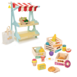 Market Stall with Wooden Play Food Set: Little Foodie Groups