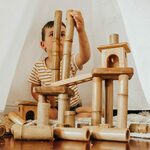 Bamboo building set with houses