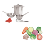 Mud Kitchen Set with Sensory Stone Vegetables