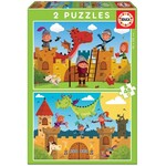 Educa 2x48pc Puzzles - Dragons