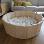 Foldable Grey Ball Pit + Pastel & Pearl Balls