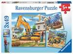 Large construction vehicles : Ravensburger 3x49 Puzzle