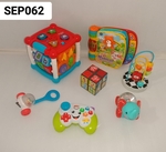 SEP062: Cube, sound book, mini push'n'pop, elephant, learn game, rubic dog cube, bead track