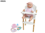PP070: + Doll highchair feeding set