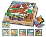 WOODEN CUBE PUZZLE - PET SCENES (17 PIECES)