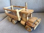 Handmade wooden six wheel truck 