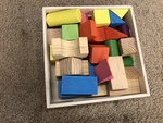 Small wooden blocks tray