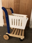 Wooden shopping trolley to push along 