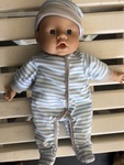 Blue and white striped baby doll