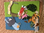 Felt creations with zoo animals 
