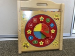 Baby wooden clock and alphabet stand