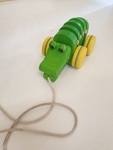 Wooden pull along croc