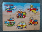 Wooden vehicles puzzle