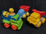 Dump trucks and cement mixer toy bundle
