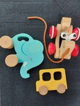 Trio bundle wooden wheeled toys