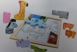 Animal matching puzzle tray