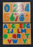 Vintage Alphabet & Number puzzle boards