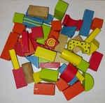 Small Coloured Wooden Blocks
