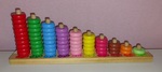 Rainbow stacking ring counting toy