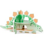 Wooden dinosaur diorama