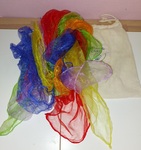 Coloured silk scarves