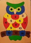 1815: Owl With Numbers Wood Puzzle